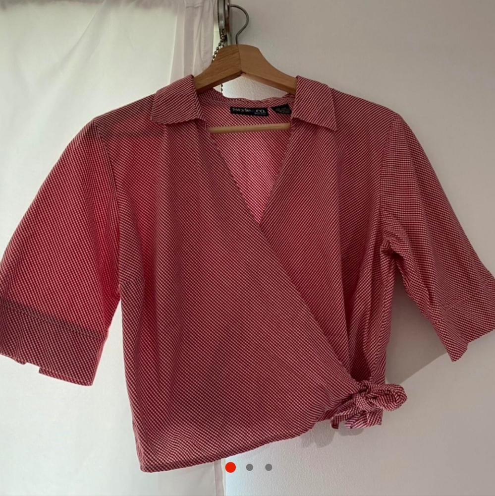 Gingham Wrap Crop Top